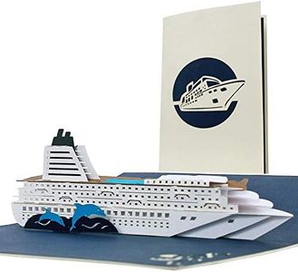 Carte Cadeau Croisière, Carte Pop up avec Bateau de Croisière en 3 D pour Célébrer un Voyage ou une Croisière, B02