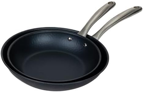 Alva Black Angus 9.5" & 11" Seasoned Blue High Carbon Steel Pan Set Natural Non Stick Frying Pans Non Toxic PFAS PFOA PTFE Free Carbon Steel Frying Pans Nonstick Pan Safe in All Stovetop Oven & BBQ