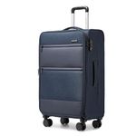 British Traveller Medium Suitcase Lightweight Luggage Hold Check in Luggage with 4 Wheels