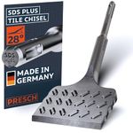 Presch SDS -plus Tile Chisel - Extra wide (75mm) - Extremely durable cutting Edge - Angled for easy tile removal (165mm long) - Chisel made of high-performance steel for powerful strikes