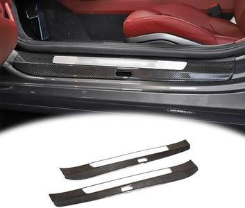 RURZTDAKM Real Carbon Fiber Car Door External Threshold Strip for Porsche 911 2019 + Car Exterior Decoration Accessories (Black)