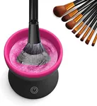 Electric Makeup Brush Cleaner Machine - Alyfini Portable Automatic USB Cosmetic Brush Cleaner Tools for All Size Beauty Makeup Brushes Set (Black)