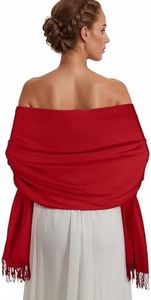 RUI VTRON Pashmina Shawl Wraps for Women Red Large Winter Scarf Soft Shawls and Wraps for Evening Dresses Shawl for Wedding