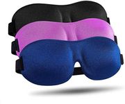 Sleep Mask for Side Sleeper, 100% Blackout 3D Eye Mask for Sleeping, Night Blindfold for Men Women, Pack of 3