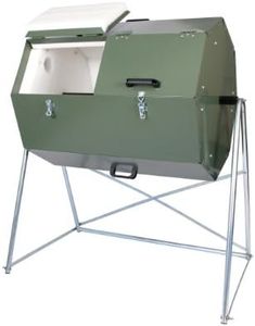 Jora Composter JK 270 - Outdoor Dual Chamber Compost Tumbler - 70 Gallon - Galvanized Steel Construction