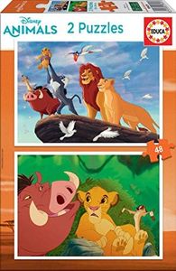 Educa - Set de 2 Puzzles Infantiles con 48 Piezas de cartón | Rey León, Disney. A Partir de 4 5 6 años (18629)