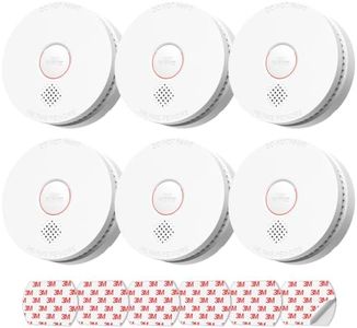 SITERLINK Smoke Detectors with 9V Replaceable Battery GS509A 6 Pack | Photoelectric Sensor Smoke Alarms with Test-Silence Button,Fire Detectors for Home,House