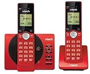 VTech DECT 6.0 Dual Handset Cordless Phones with ITAD, CID, Backlit Keypads and Screens, Full Duplex Handset Speakerphones, Call Block Red - CS6929-26