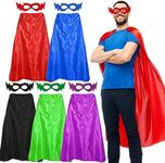 D.Q.Z Superhero-Capes for Adults Super-Hero Capes Costume for Men Women Party Halloween Dress Up, 5 Pack (5 Mixed Colors)