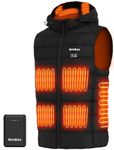 [2024 All-New] Heated Vest for Men - 7.4V 16000mAh Battery Pack and Heating Coat Veat with Detachable Heated Hood, Mens Heated Vest-3XL