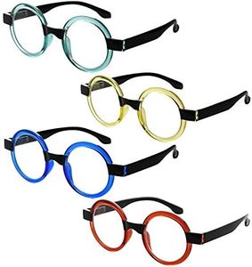 Eyekepper 4 Pack Round Reading Glasses for Women Retro Readers Eyeglasses, 4pcs-mix, +2.00