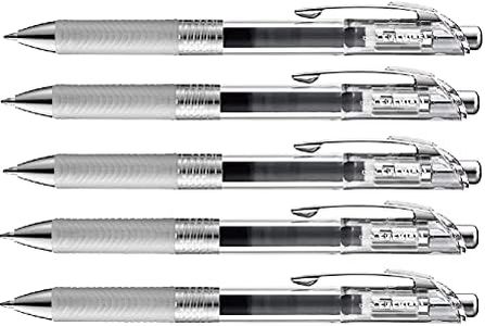 Pentel Energel Infree Gel Ink Ballpoint Pen 0.5mm, Needle Tip, Black Ink, 5 Pen Set(Japan Import)