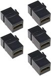 VGOL 5PCS HDMI Keystone Coupler Female to Female Jack Insert 3D 4K Coupler Adapter for Blu-Ray Player Streaming Video Player HDTV Projector Computer Black