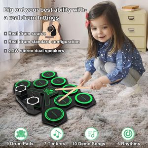CNAPXAIA 9-Pad Electric Drum Kit – Portable Digital Drum Set