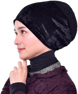 Mu Lan Prime Volumizer | Anti-Slip Non-Slip | Hijab Scarf Shawl Bun Shaper | Cotton Velvet Under Scarf, Black, Large