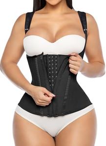 YIANNA Waist Trainer for Women Tummy Control Sports, Workout Hourglass Vest Waist Cincher with Adjustable Shoulder Strap,YA7293-Black-XS