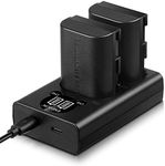 ENEGON LP-E6 Rechargeable Battery Pack (2pack) and Dual USB LED Charger, Compatible with Canon LP-E6, LP-E6N and Canon EOS 5D Mark II III IV, 5Ds, 5DS R, 6D, 7D, 7D Mark II, 60D, 70D, 80D,90D