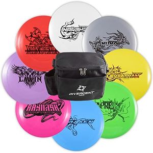 Divergent Discs Complete 8-Disc Set with Bag | Complete Disc Golf Set for Beginners & Intermediate Players