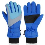 DARCHEN 3-12 Kids Snow Gloves, Boys Winter Waterproof Ski Snowboarding Windproof Cold WeatherAge Girls 3-12 Years Olds