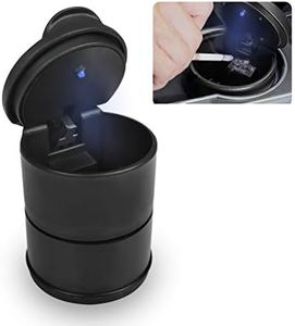 FOCCTS Cenicero Universal para Automóviles con Luz LED Cenicero Resistente al Viento Portátil Cenicero Coche con Tapa Cenicero Absorbe Humo Cenicero Coche con Tapa Ceniceros Anti-Olor