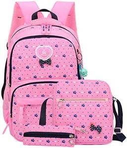 GudeHome Peso ligero Escuela Mochila Linda Hombro Mochila Niñas Escuela Bolsas 9 Colores, Pink Cartoon Girl, medium, Lindo,Práctica