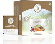 Herbal Hermit Dandelion Root Tea - 50 Tea Bags, With Burdock Root for Liver and Colon Cleanse with Ginger Root, Senna Leaves, Caffeine Free Herbal Tea, Instant Tea, Tea Bags 50 pieces