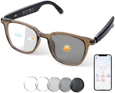 AI Smart Glasses, Bluetooth Translation Glasses for Men Women, Smart Audio Sunglasses with Real Time Translation(160+Languages), Photochromic Lenses, Music Blue Light Glasses for Travel Business-Brown