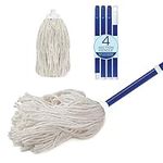 Lola Products Cotton String Wet Mop, Absorbs Up to 3X its Weight in Water, Heavy Duty, Durable & Super Absorbent for Floor Cleaning, Includes Swivel Hang Cap for Easy Storage