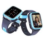 SeTracker Connect2kidz SETRCK4GW Touch Screen Safe Voice & Video Calling Smartwatch- Blue | 1.4" HD Display | Splash Resistant | Area Location | SOS & Voice Call | Voice Chat | Remote Camera