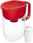 Brita 10 Cup Filter Pitcher with Smart Light Indicator, Reduces Chlorine taste and odour from Tap Water, Filters 151 Litres, Huron, Red