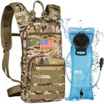 NOOLA 3L Hydration Backpack, Water Backpack with TPU Water Bladder, Tactical Hydration Pack for Men Women, Molle Water Backpack for Hiking, Biking, and Hunting, CP