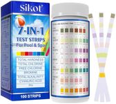 Test Strips for Hot Tub, 100 PCS Swimming Pool and Spa Test Strips for PH,Total Alkalinity,Total Chlorine,Free Chlorine and Bromine, Cyanuric Acid,Accurate Pool Water Testing Kit