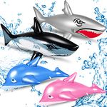 8 Pcs Pool Toys 31.5 Inch Inflatable Shark Toys 27.5 Inch Inflatable Dolphin Cute Inflatable Animals for Boys Girls Adults Ocean Marine Beach Sea Theme Birthday Party Decorations Supplies Favors Gifts