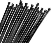 Bolt Dropper 1000-Piece Set of 8 Inch Black Zip Ties - Heavy Duty, Self-Locking UV-Resistant Nylon Cable Ties for Indoor and Outdoor Use, Ideal for Organizing, Securing, and Bundling Wires and Cables