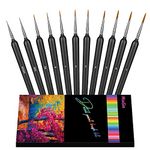 11Pcs Paint Brushes,Miniature Paint Brushes with Ergonomics Grip Handles,Detail Paint Brush Set for Fine Detailing & Art Painting - Acrylic, Watercolor,Oil,Models, Warhammer 40k…