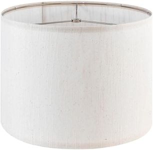 Bamboo Patterned Linen Drum Shaped Lampshades, 13 "top x 13" bottom x 10 "high (spider shaped) Modern off White Desk Lamp Lampshade and Bedside Lamp Replacement Lampshade, Handmade by PAPAYA