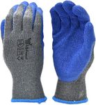 G & F Products 12 Pairs X-Large Rubber Latex Double Coated Work Gloves for Construction, Gardening Gloves, Heavy Duty Cotton Blend,3100XL,Blue