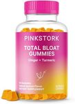 Pink Stork Bloat Gummies - Turmeric and Ginger for Digestion, Detox, Gas, Energy Support, and Immune Health - 60 Spiced Apricot Bloating Supplements