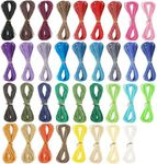 Tiumso Waxed Thread 28 Colors 1mm Waxed Polyester Cord Macrame Bracelet Thread Artisan String Waxed Ropes for Jewelry Making DIY Craft 10m for Each Color