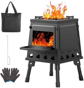 Portable Wood Burning Stove for Camping, Cast Iron Camping Wood Stove with Carrying Case, Tent Heater for Camping, Small Mini Wood Stove for Outdoor Backpacking Cooking