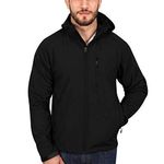 Kirkland Signature Men's Sherpa Lined Softshell Detachable Hood - black - S