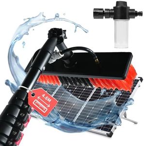 XDOVET Brosse de lavage télescopique 4,6 m - Brosse de lavage avec manche télescopique - Barres télescopiques - Nettoyage des fenêtres - Toit de terrasse - Système solaire