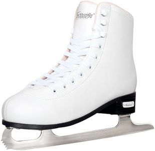 Nattork Figure Skates for Woman and Man Excellence Stainless Steel Blades Ice Figure Skating with Enhanced Support Strength Performance and Ultimate Comfort White(Pink Lining)