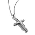 VENTR Silver Cross Necklace Men - Men's Necklaces | Premium Cross Chain Necklace For Men 100% Waterproof Silver Necklace For Men | Durable Silver Chain Mens Perfect For Daily Wear + Active Lifestyles