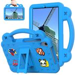 Sfulatdc Kids Case for Lenovo M8 8 inch, Adjustable Kickstand and Handle Grip Shockproof Cute Cover Compatible with Huawei Matepad T8, TCL Tab 8 LE Blue