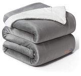 BSB HOME Polyester Summer AC Blankt Warm Sherpa Super Soft Flannel Solid/Plain Blanket for Summer, Grey, Size 220 x 228 Cms (Approx 7.4 x 7 ft) (Double)