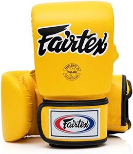 Fairtex TGO3 Muay Thai Boxing Gloves for Men, Women, Kids | Special Open Thumb Design | MMA Gloves| Premium Quality, Light Weight & Shock Absorbent Boxing Gloves (Yellow/Medium)