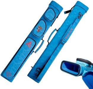 KONLLEN Pool Cue Case 2x4 Hard Pool Stick Case with Multi-pocket Holds 2 Butts 4 Shafts Billiards Cue Bag with Adjustable Shoulder Straps for Adults
