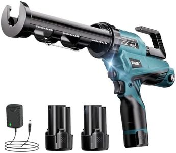 Seesii Akku-Kartuschenpistole, 12V Akku-Kartuschenpresse mit 2x Akku, LED-Licht und 6 Geschwindigkeiten, Elektrische Kartuschenpresse für 300-ml-Kartuschen, für Abdichten und Spachteln