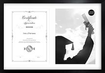 REAL GLASS Double Aperture A4 Photo Frame - 20x14 Oxford Black Frame For Two A4 Certificates